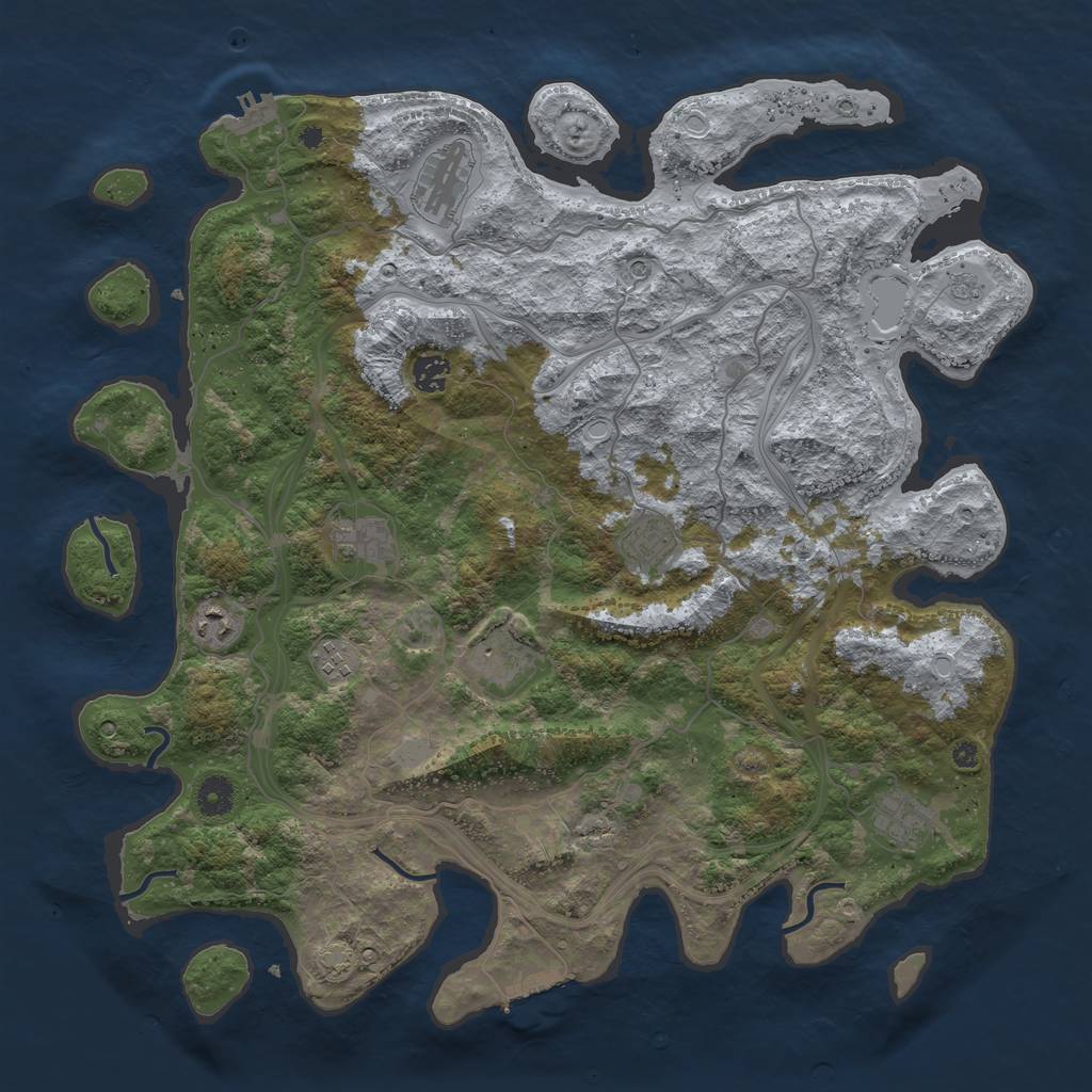 Rust Map: Procedural Map, Size: 4250, Seed: 1450254921, 16 Monuments