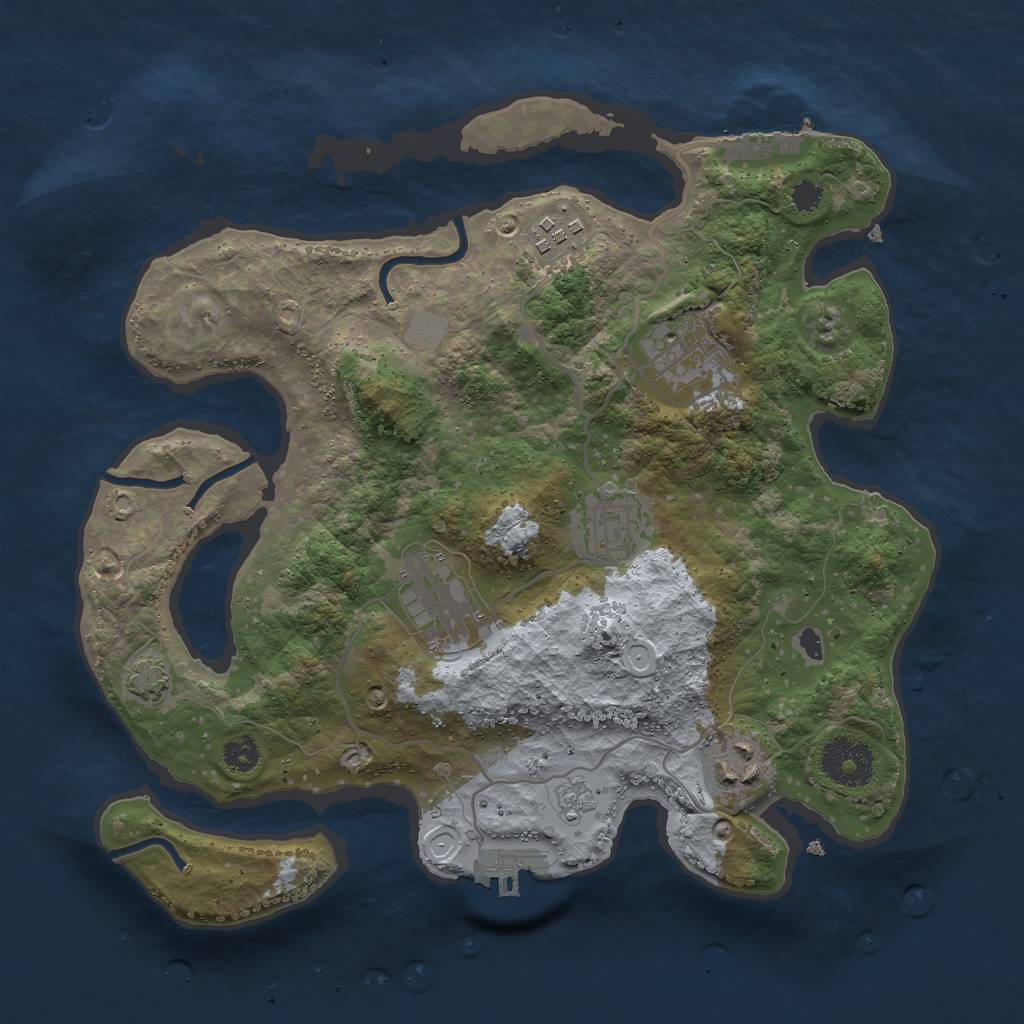 Rust Map: Procedural Map, Size: 3000, Seed: 1576663770, 12 Monuments