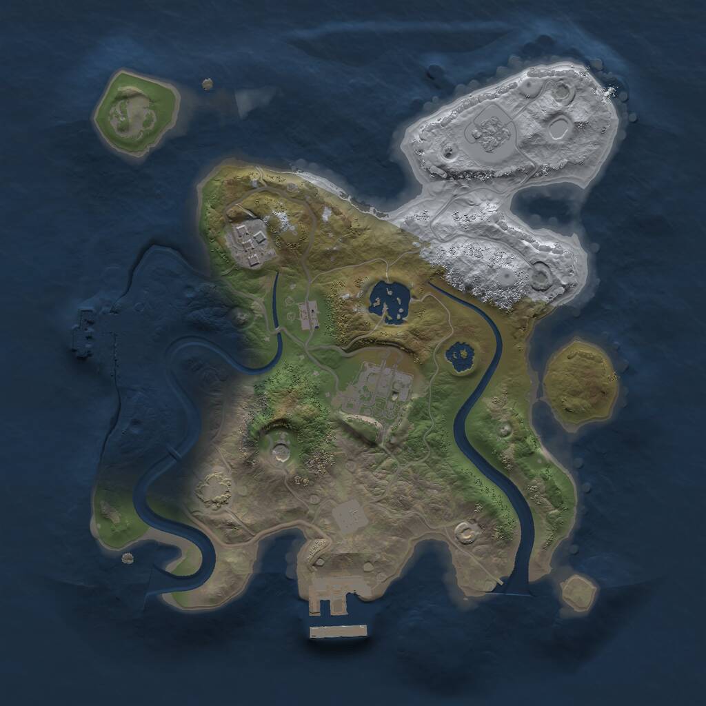 Rust Map: Procedural Map, Size: 2500, Seed: 1357618619, 9 Monuments