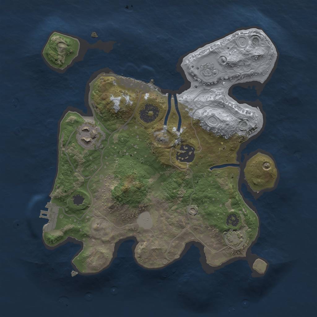 Rust Map: Procedural Map, Size: 2500, Seed: 1357618619, 9 Monuments