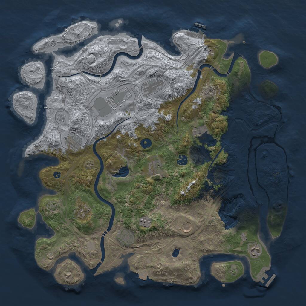 Rust Map: Procedural Map, Size: 4250, Seed: 22061, 17 Monuments