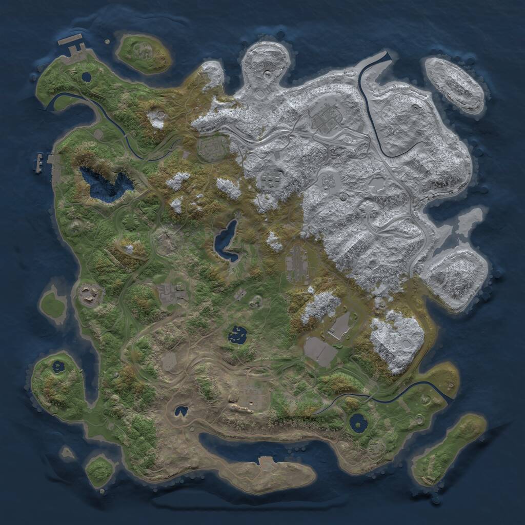 Rust Map: Procedural Map, Size: 4300, Seed: 71868237, 15 Monuments