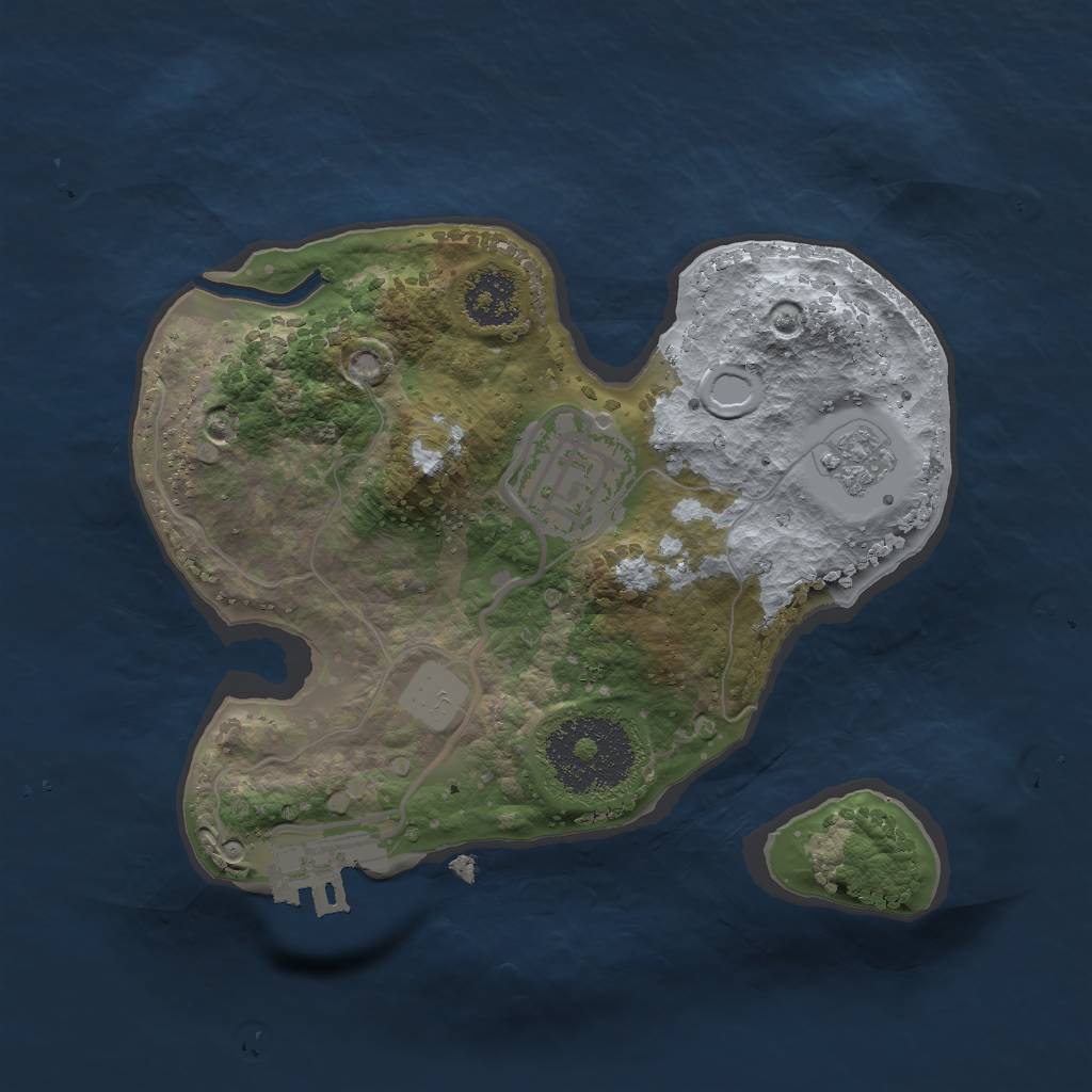 Rust Map: Procedural Map, Size: 2000, Seed: 1673053538, 6 Monuments
