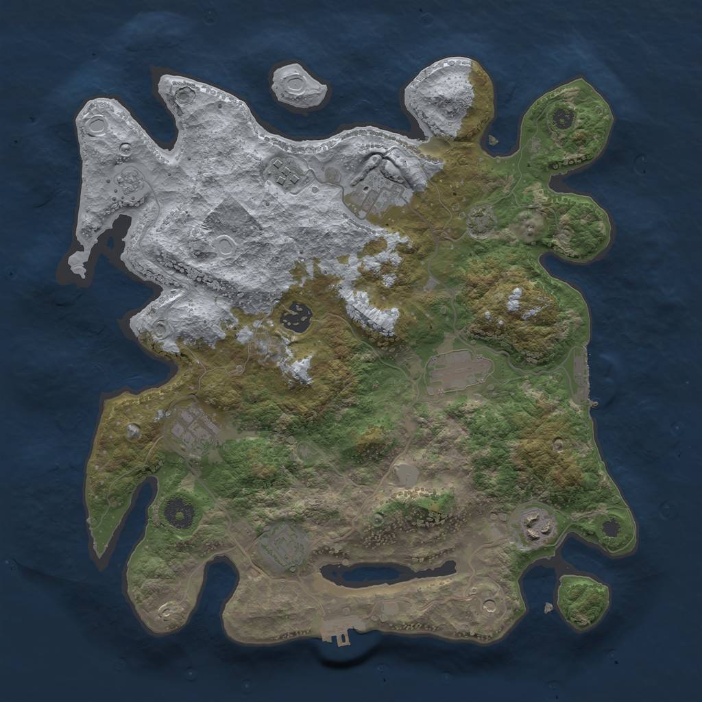 Rust Map: Procedural Map, Size: 3450, Seed: 95340902, 15 Monuments