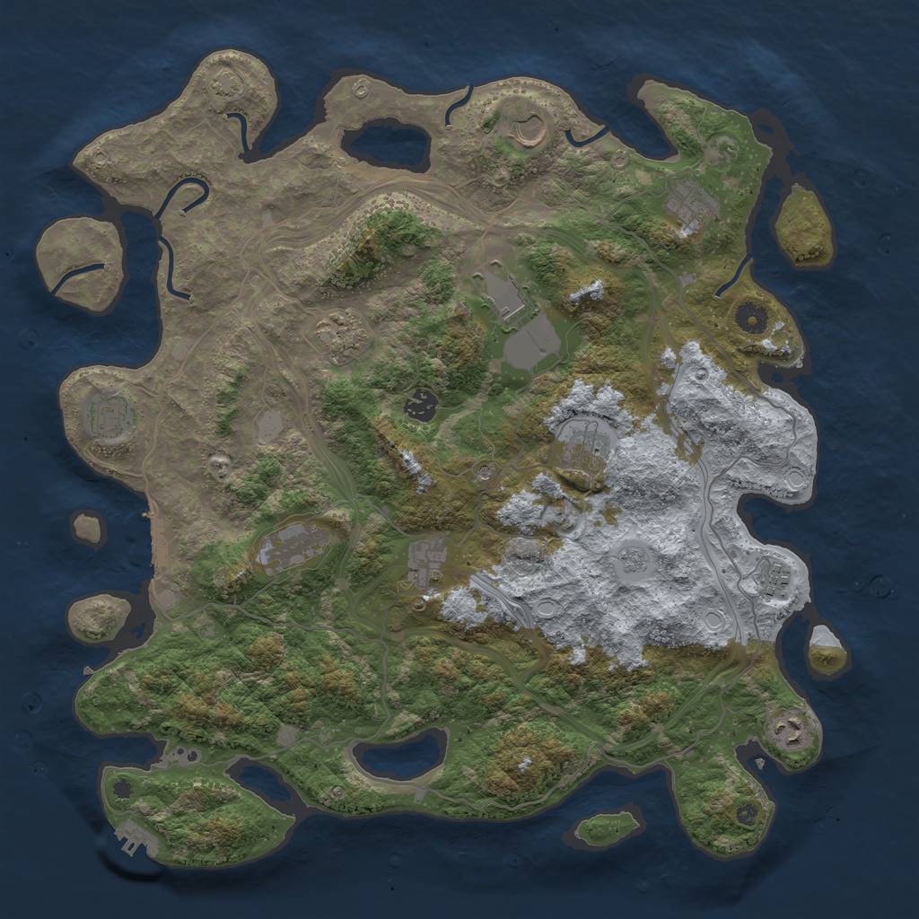 Rust Map: Procedural Map, Size: 4300, Seed: 556295607, 19 Monuments