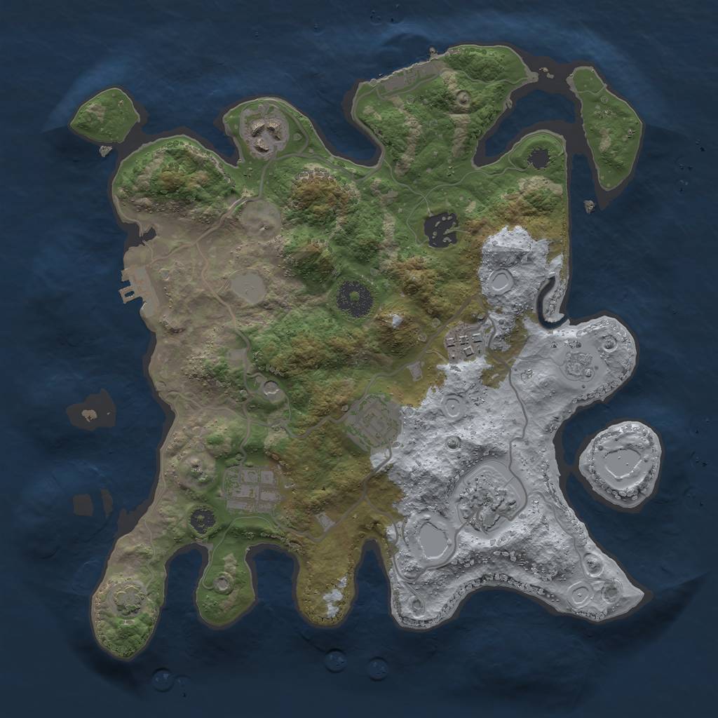 Rust Map: Procedural Map, Size: 3000, Seed: 1137809457, 14 Monuments