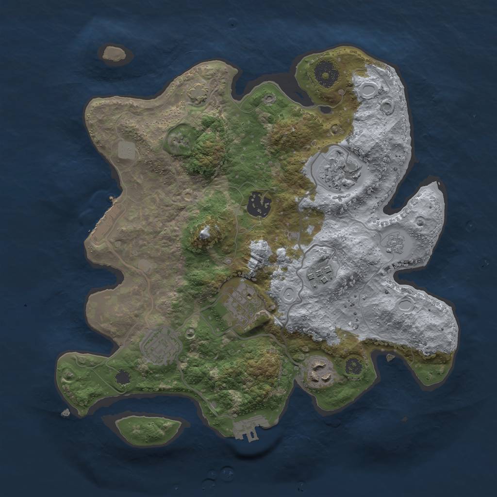 Rust Map: Procedural Map, Size: 3000, Seed: 542320144, 13 Monuments