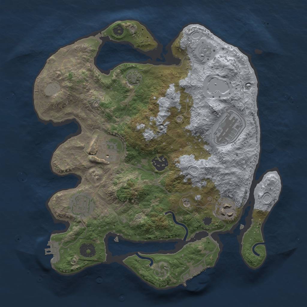 Rust Map: Procedural Map, Size: 3000, Seed: 2027158081, 13 Monuments