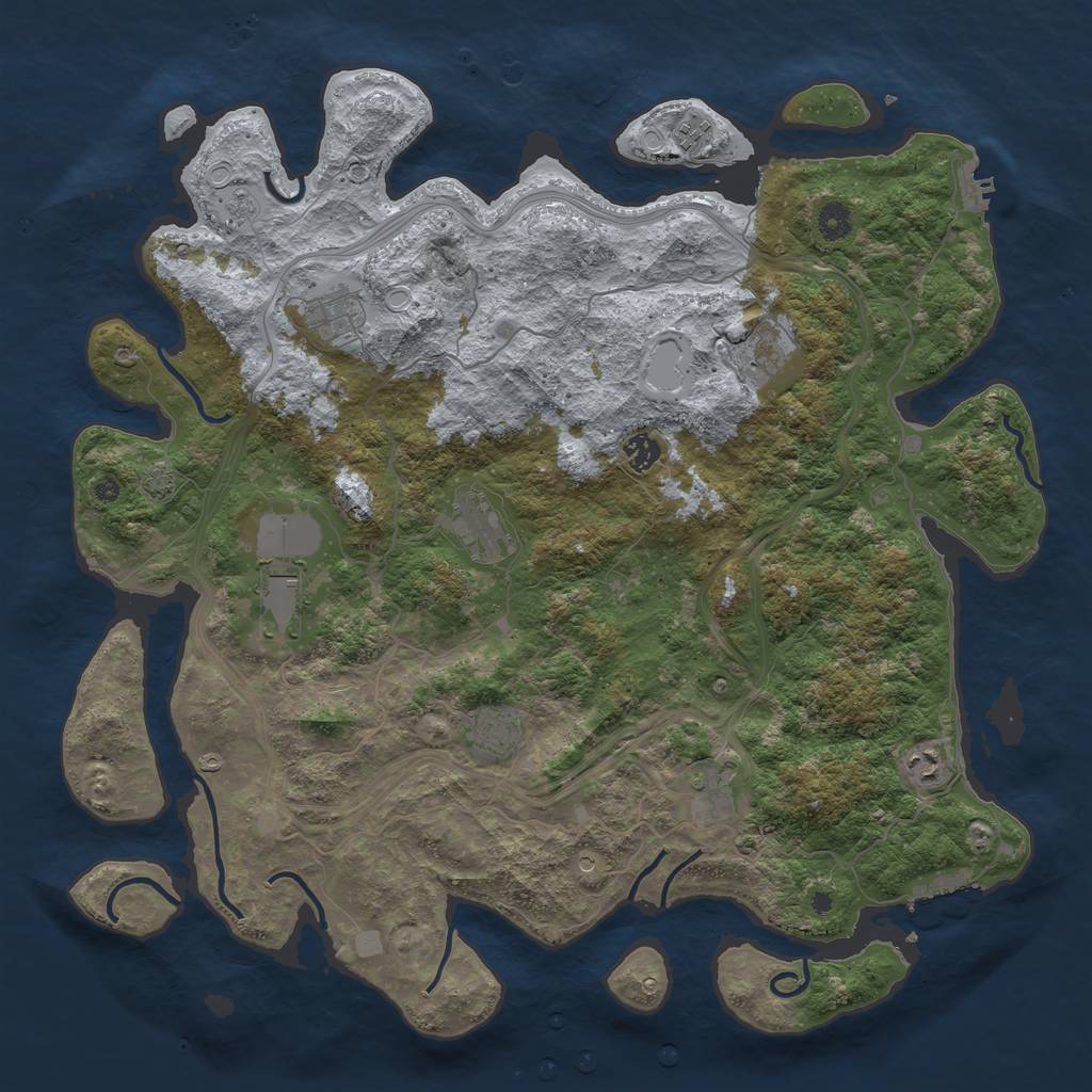 Rust Map: Procedural Map, Size: 4500, Seed: 23442, 17 Monuments