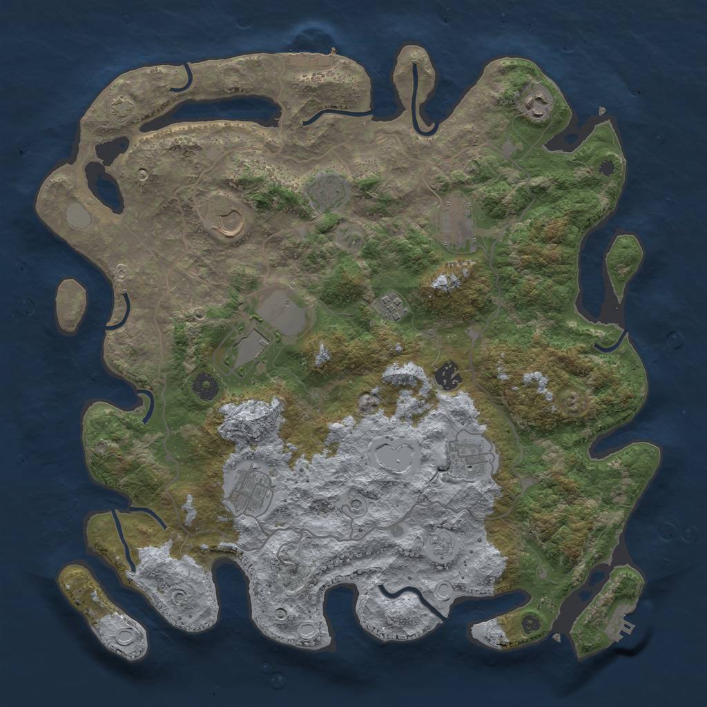 Rust Map: Procedural Map, Size: 4000, Seed: 46649706, 17 Monuments