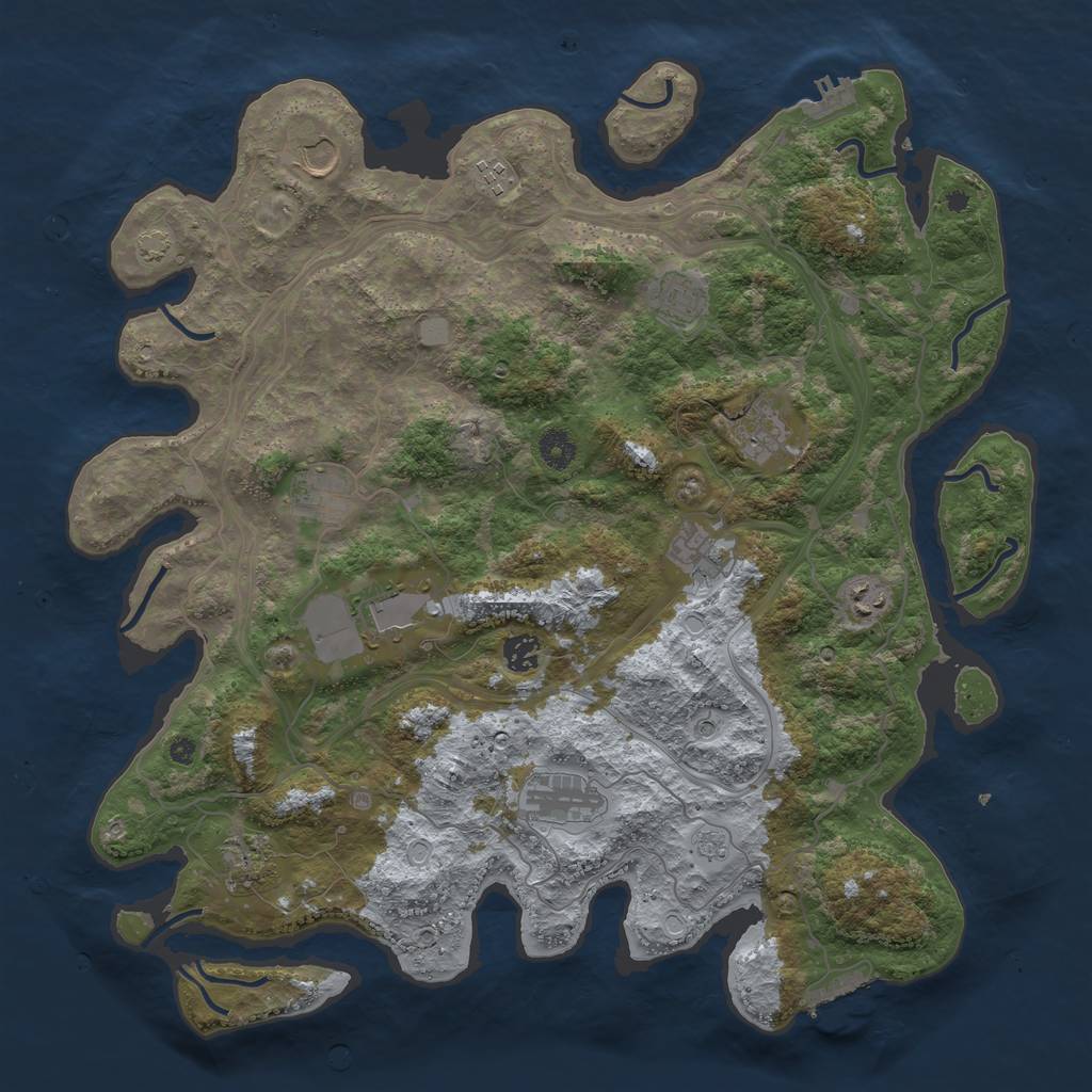 Rust Map: Procedural Map, Size: 4250, Seed: 265992616, 19 Monuments