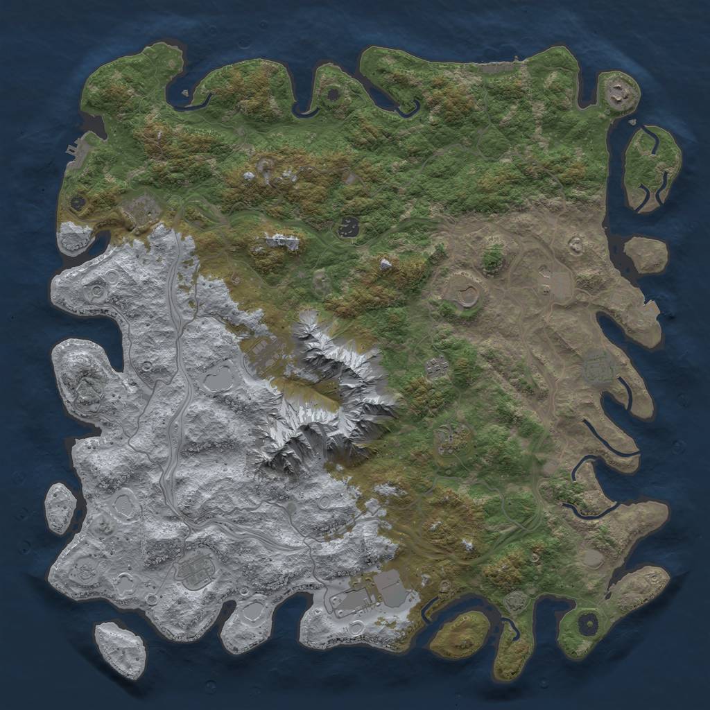 Rust Map: Procedural Map, Size: 5003, Seed: 1620457699, 19 Monuments