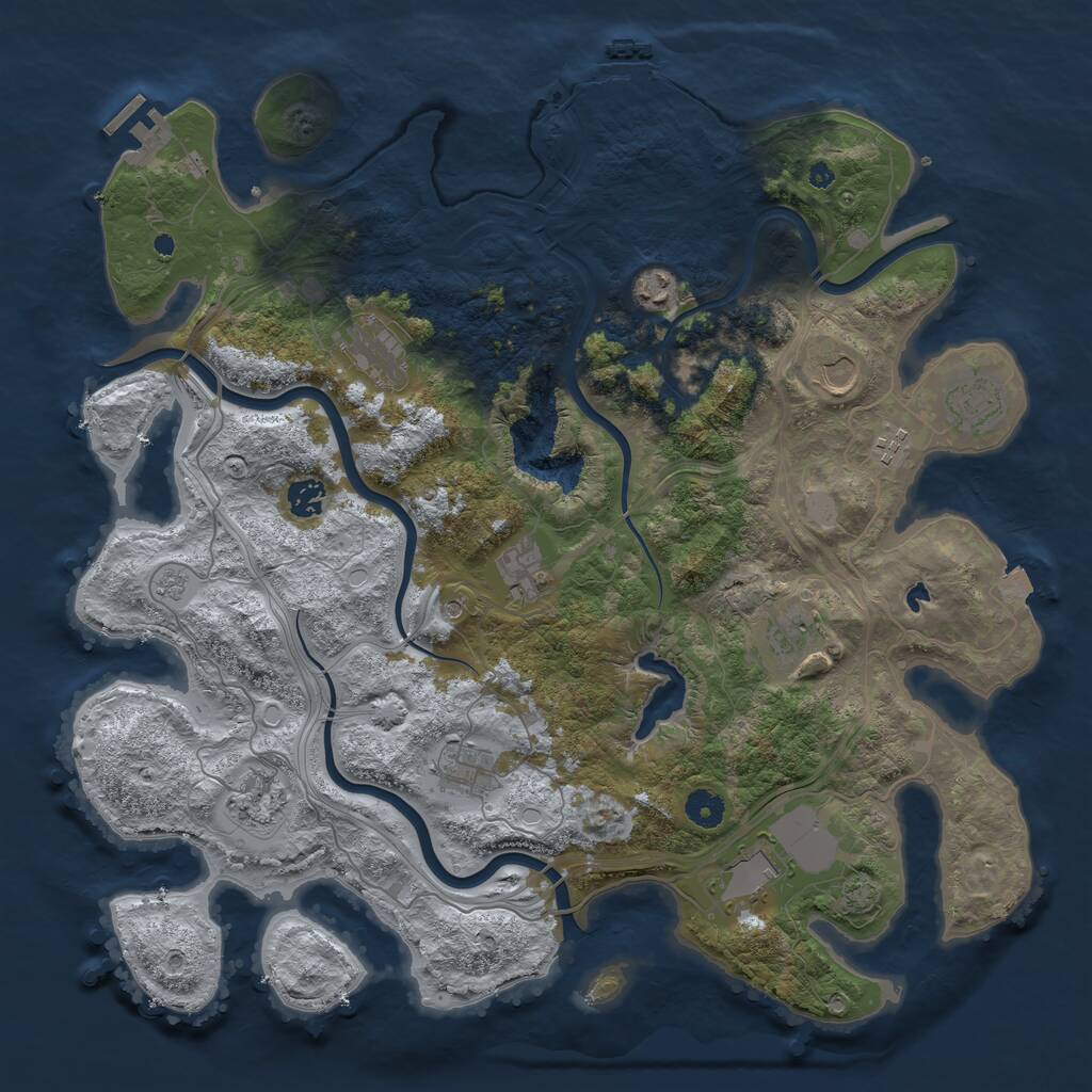 Rust Map: Procedural Map, Size: 4250, Seed: 75539227, 17 Monuments