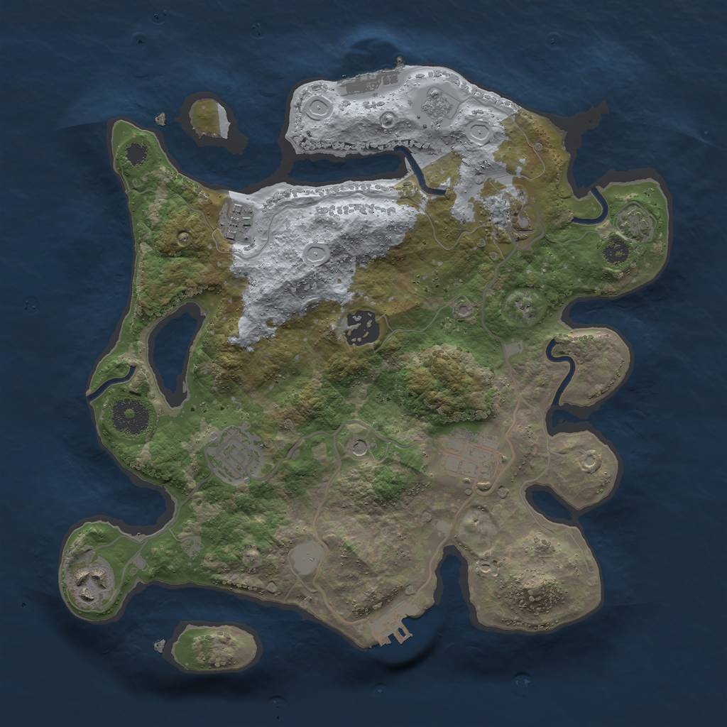 Rust Map: Procedural Map, Size: 3000, Seed: 5426, 14 Monuments