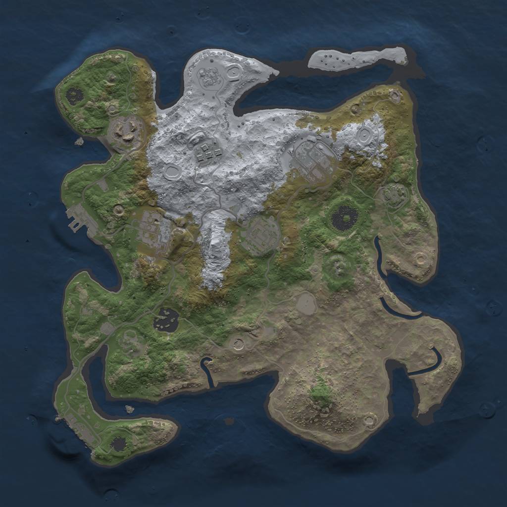 Rust Map: Procedural Map, Size: 3000, Seed: 5789125, 14 Monuments