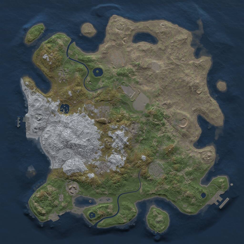 Rust Map: Procedural Map, Size: 3800, Seed: 1539120817, 15 Monuments