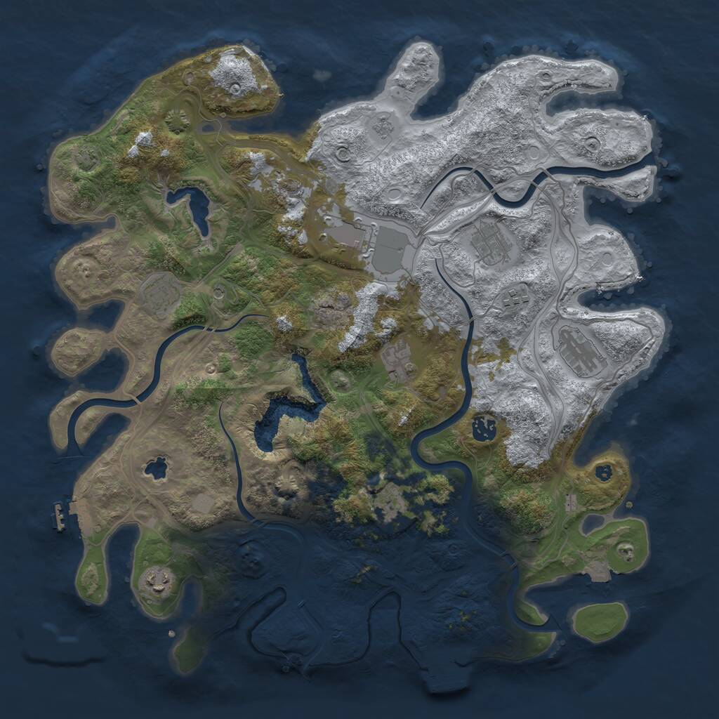 Rust Map: Procedural Map, Size: 4250, Seed: 1275288720, 16 Monuments