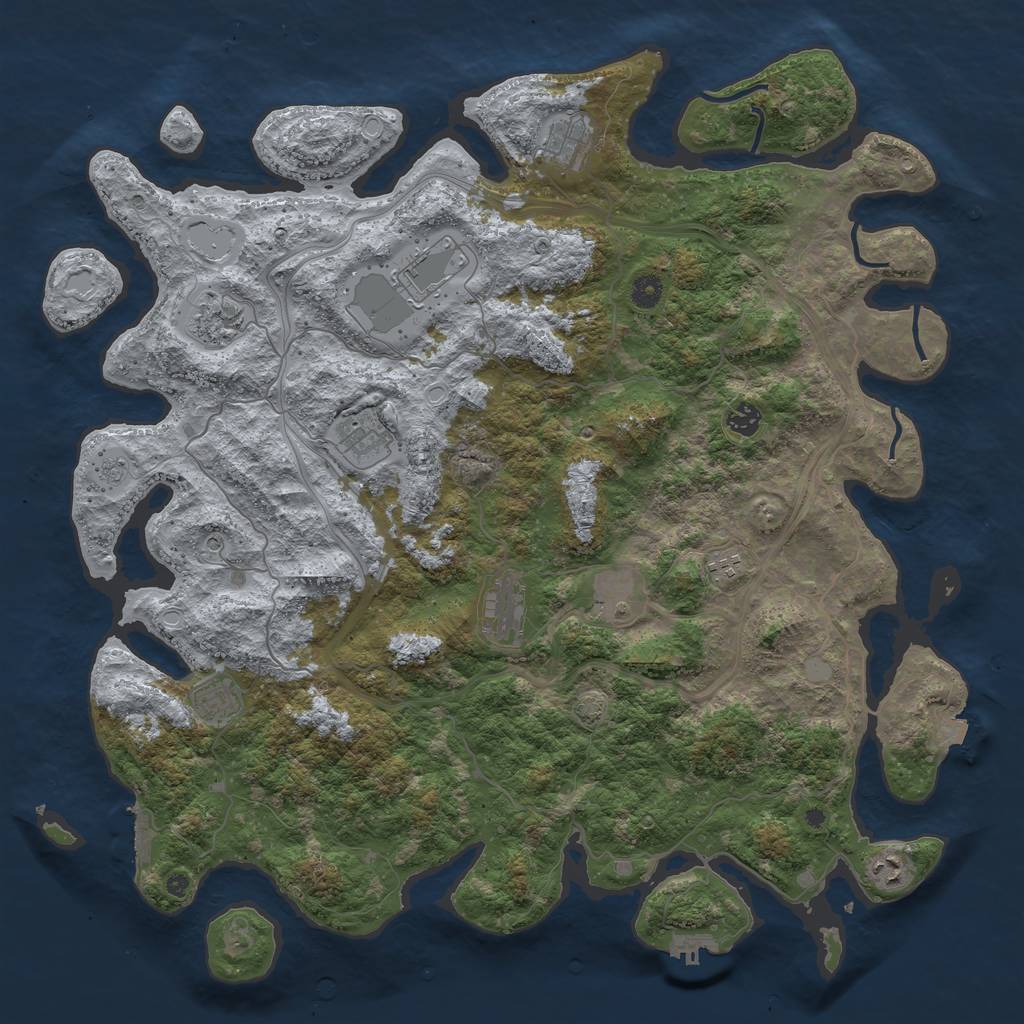 Rust Map: Procedural Map, Size: 4650, Seed: 120000, 18 Monuments