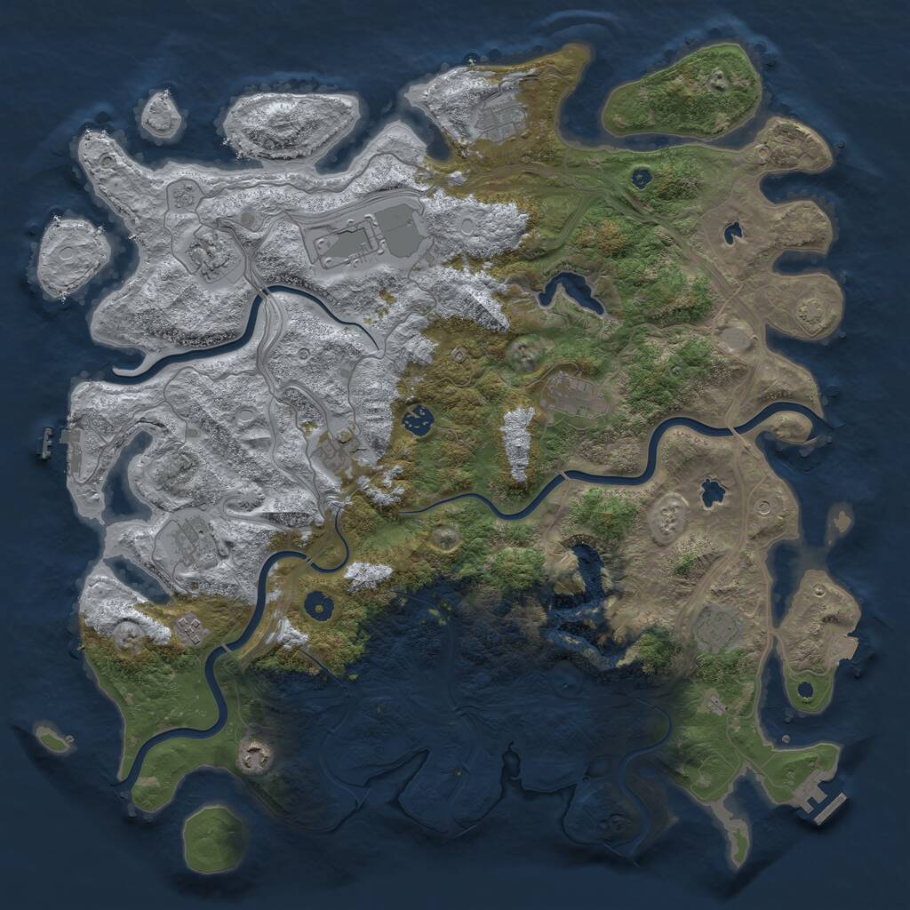 Rust Map: Procedural Map, Size: 4650, Seed: 120000, 16 Monuments