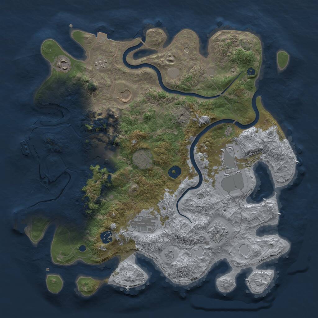 Rust Map: Procedural Map, Size: 3800, Seed: 55768, 15 Monuments