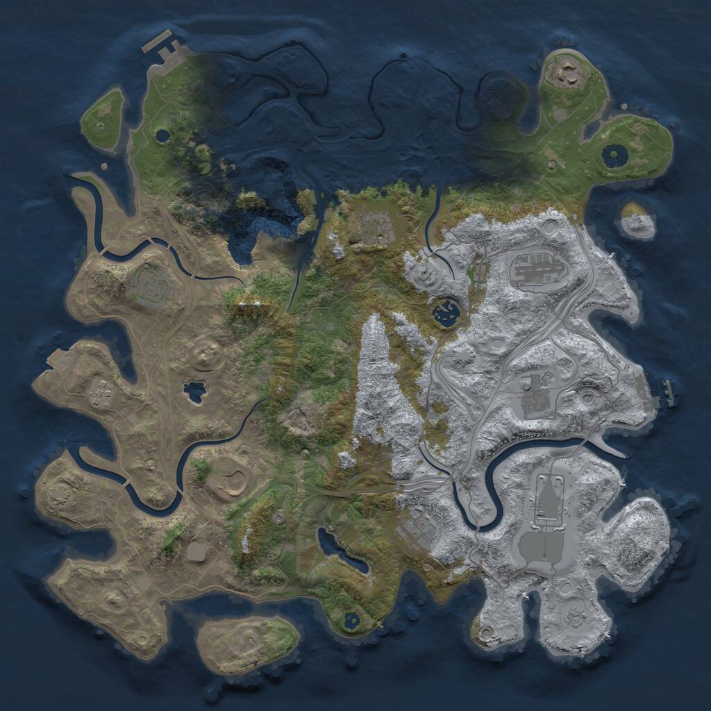 Rust Map: Procedural Map, Size: 4250, Seed: 1118751211, 16 Monuments