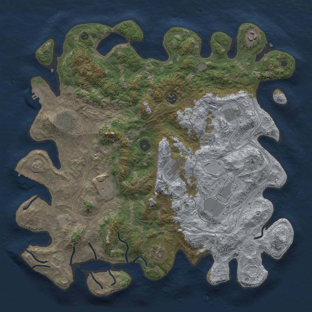 Rust Map: Procedural Map, Size: 4250, Seed: 1118751211, 17 Monuments