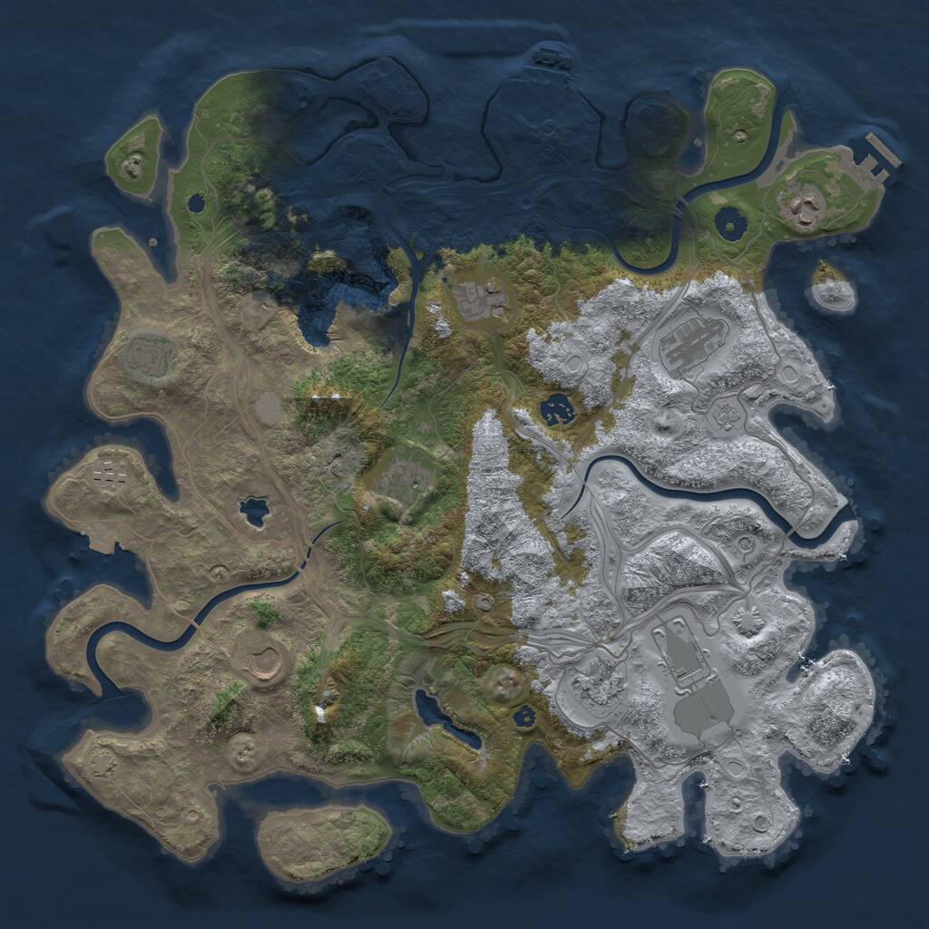 Rust Map: Procedural Map, Size: 4250, Seed: 1118751211, 16 Monuments