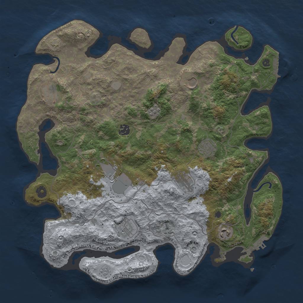 Rust Map: Procedural Map, Size: 4000, Seed: 19283746, 17 Monuments