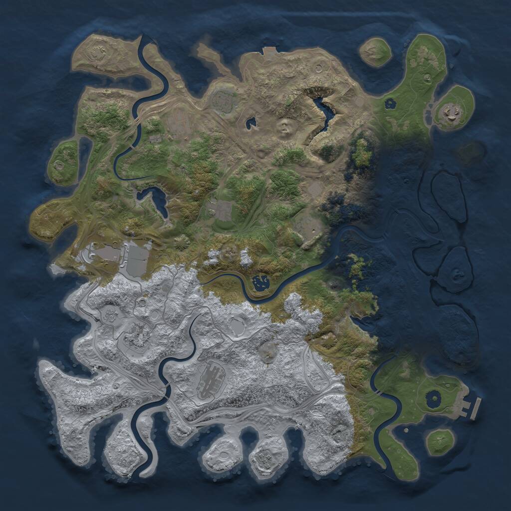 Rust Map: Procedural Map, Size: 4500, Seed: 1449463026, 15 Monuments