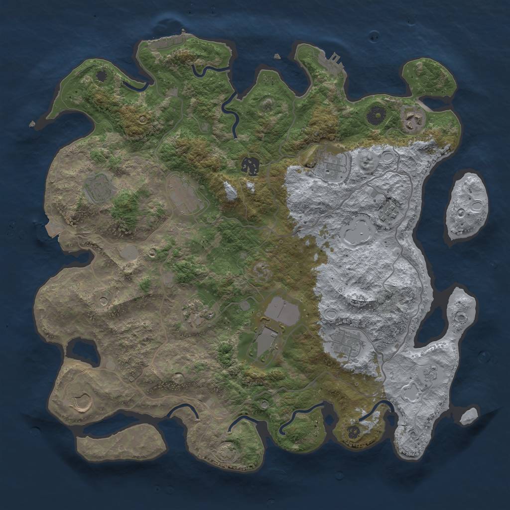 Rust Map: Procedural Map, Size: 4000, Seed: 35884, 18 Monuments
