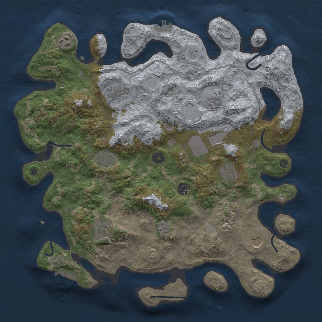 Rust Map: Procedural Map, Size: 4000, Seed: 1449472783, 18 Monuments