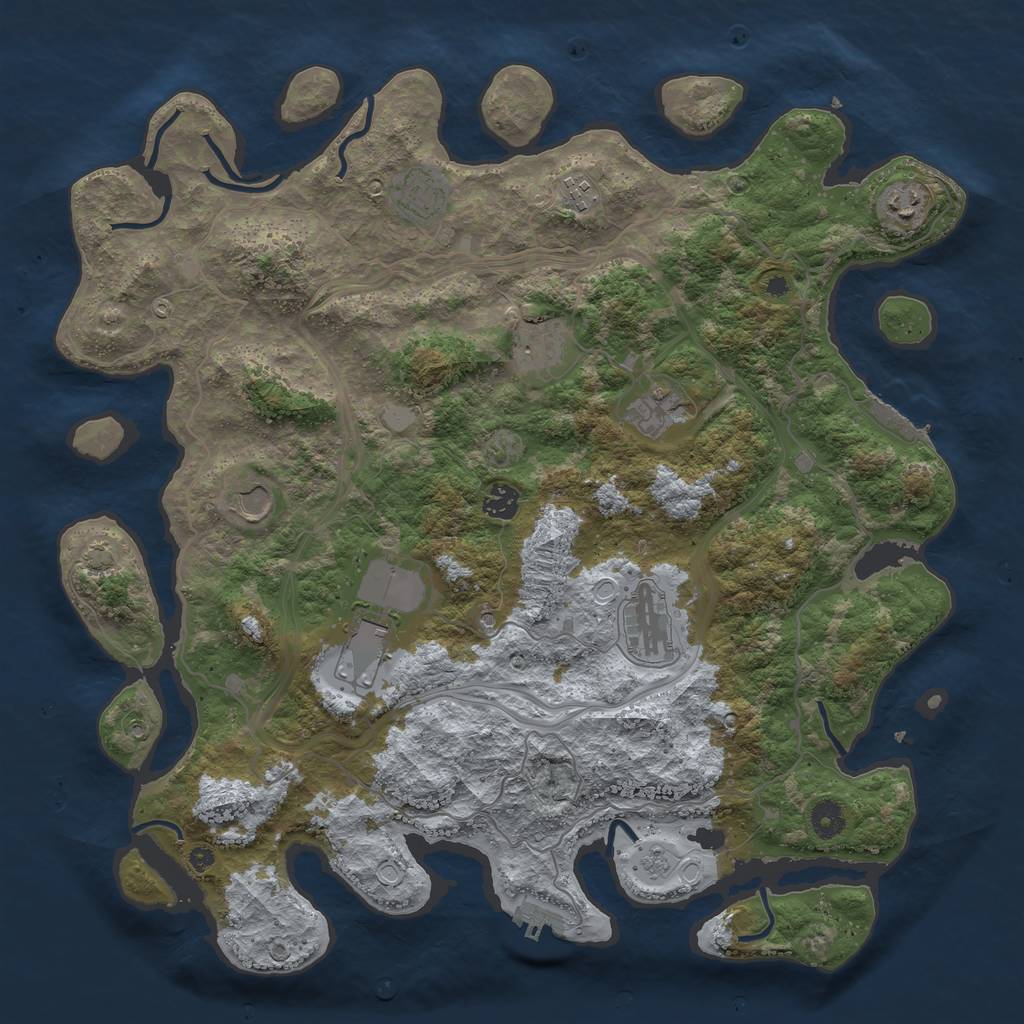 Rust Map: Procedural Map, Size: 4250, Seed: 420222270, 17 Monuments