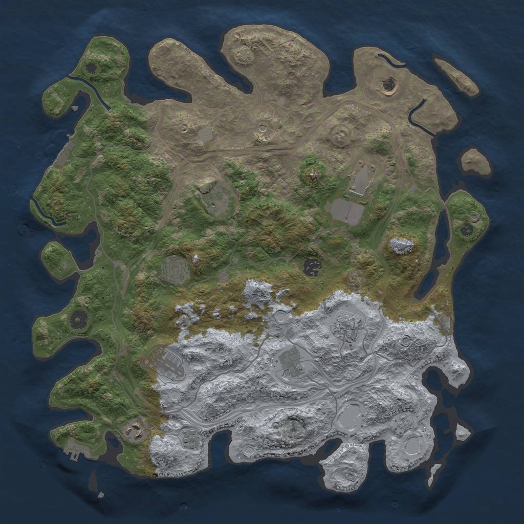 Rust Map: Procedural Map, Size: 4250, Seed: 8020, 18 Monuments