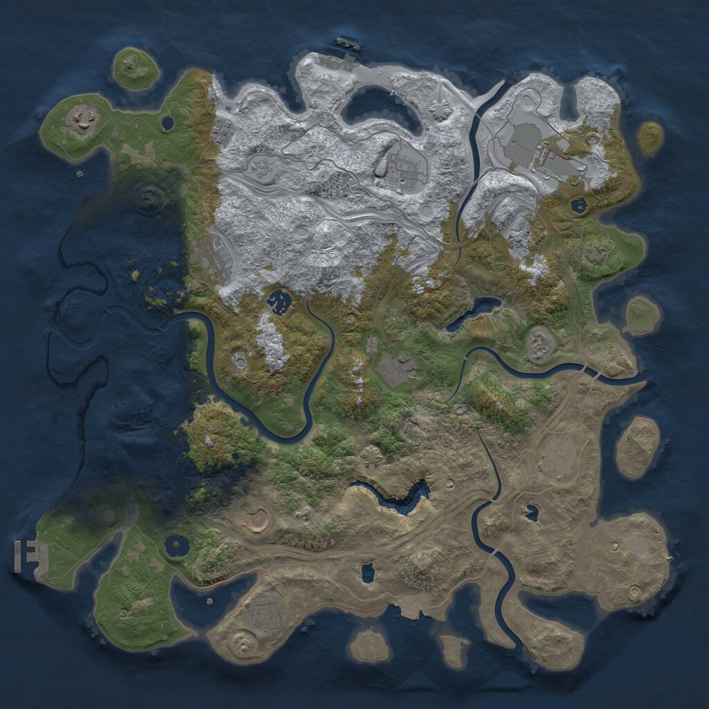 Rust Map: Procedural Map, Size: 4500, Seed: 1753428467, 17 Monuments