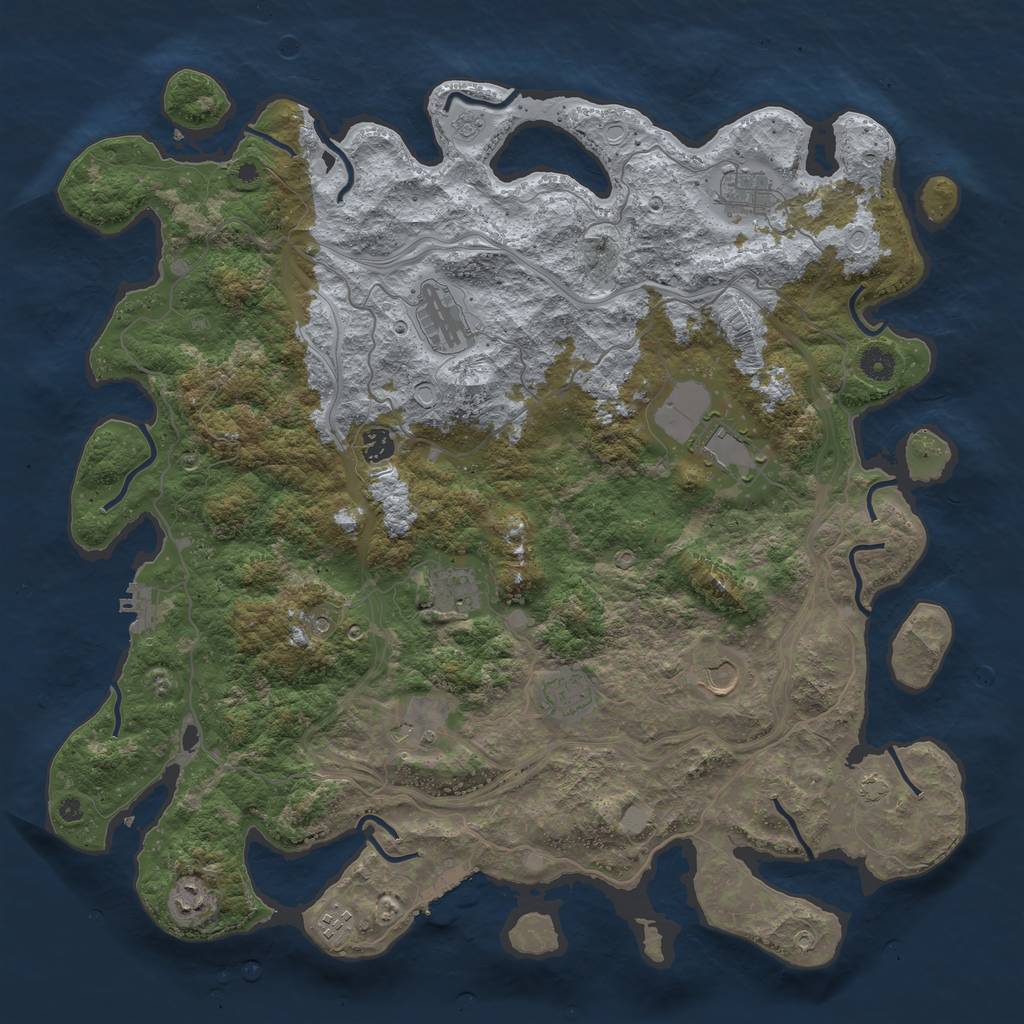 Rust Map: Procedural Map, Size: 4500, Seed: 1753428467, 18 Monuments