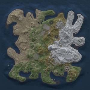 Thumbnail Rust Map: Procedural Map, Size: 3500, Seed: 425323345, 16 Monuments