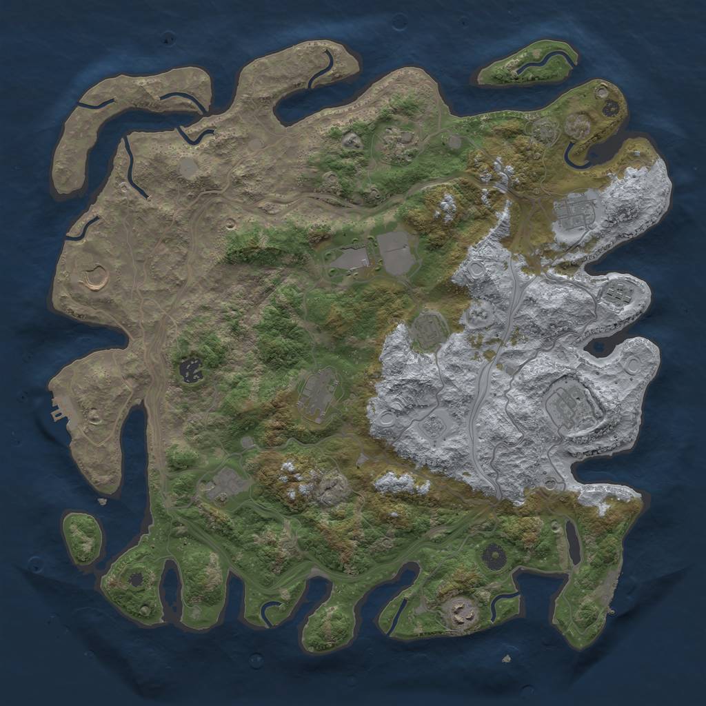 Rust Map: Procedural Map, Size: 4250, Seed: 1550150329, 19 Monuments