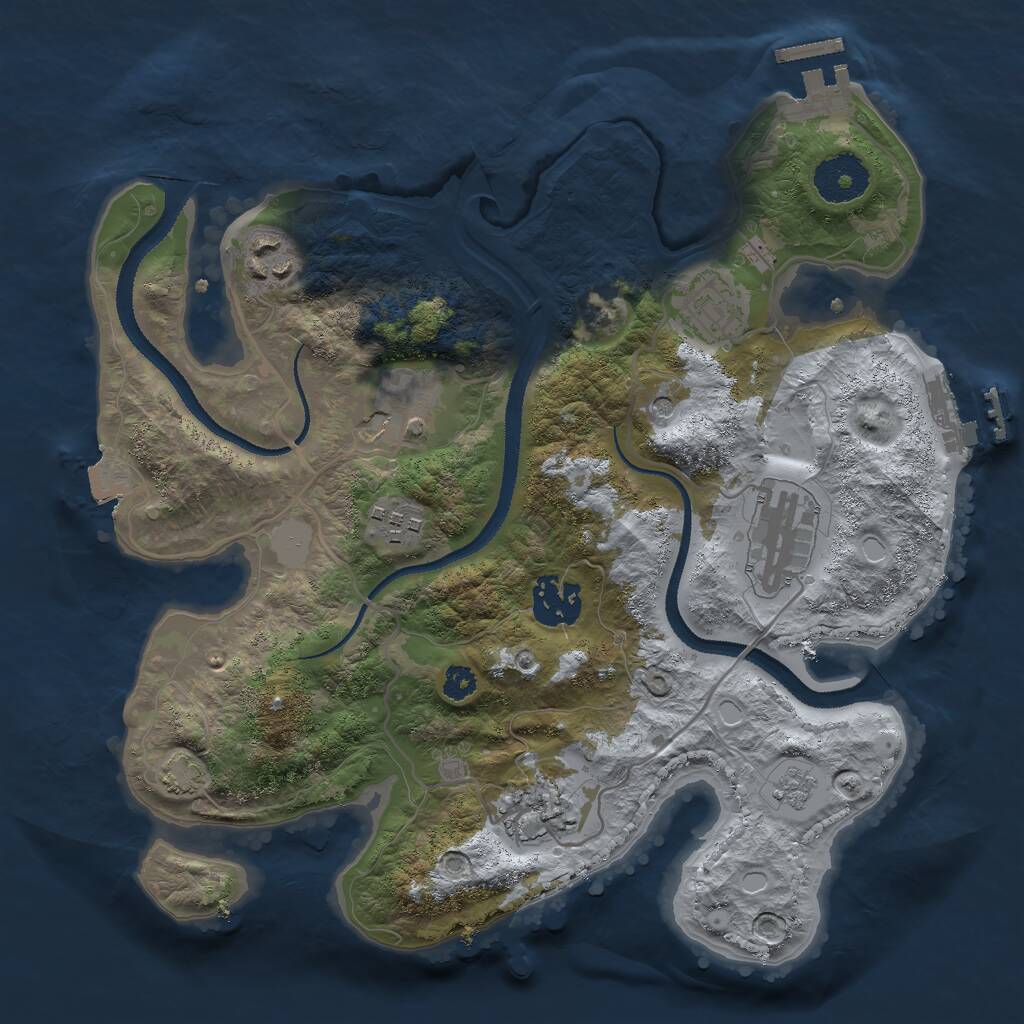 Rust Map: Procedural Map, Size: 3000, Seed: 157179051, 13 Monuments