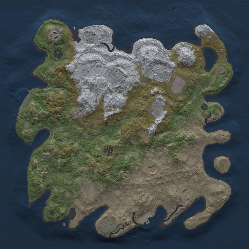 Rust Map: Procedural Map, Size: 4000, Seed: 88961, 17 Monuments