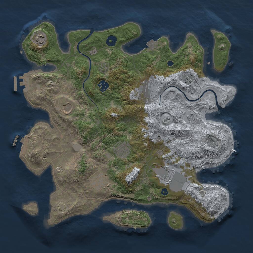 Rust Map: Procedural Map, Size: 3500, Seed: 125484, 14 Monuments