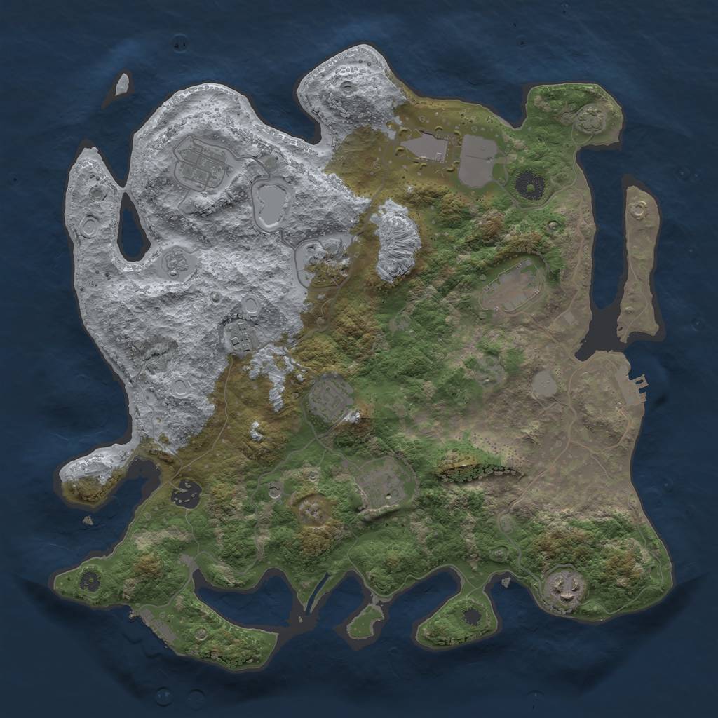Rust Map: Procedural Map, Size: 3700, Seed: 1731052204, 17 Monuments