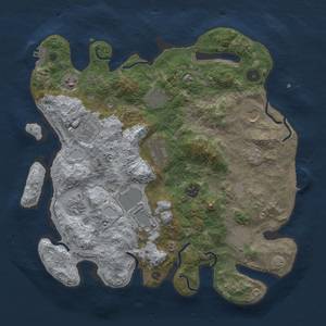 Thumbnail Rust Map: Procedural Map, Size: 3750, Seed: 25412423, 18 Monuments