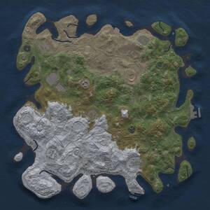 Thumbnail Rust Map: Procedural Map, Size: 4500, Seed: 2052200543, 16 Monuments