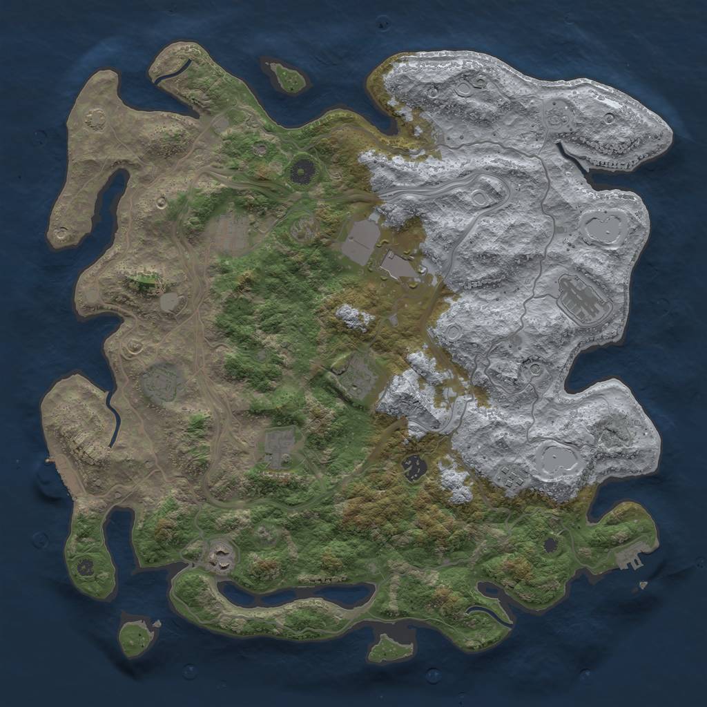 Rust Map: Procedural Map, Size: 4250, Seed: 10623, 17 Monuments
