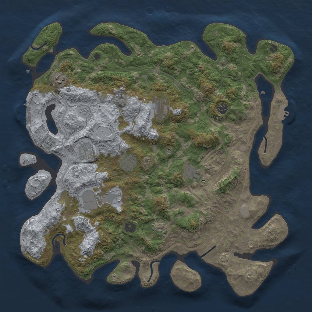 Rust Map: Procedural Map, Size: 4250, Seed: 254781965, 17 Monuments