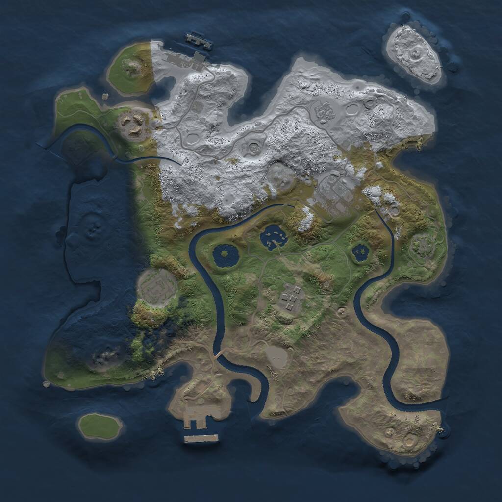 Rust Map: Procedural Map, Size: 3000, Seed: 1694359951, 11 Monuments