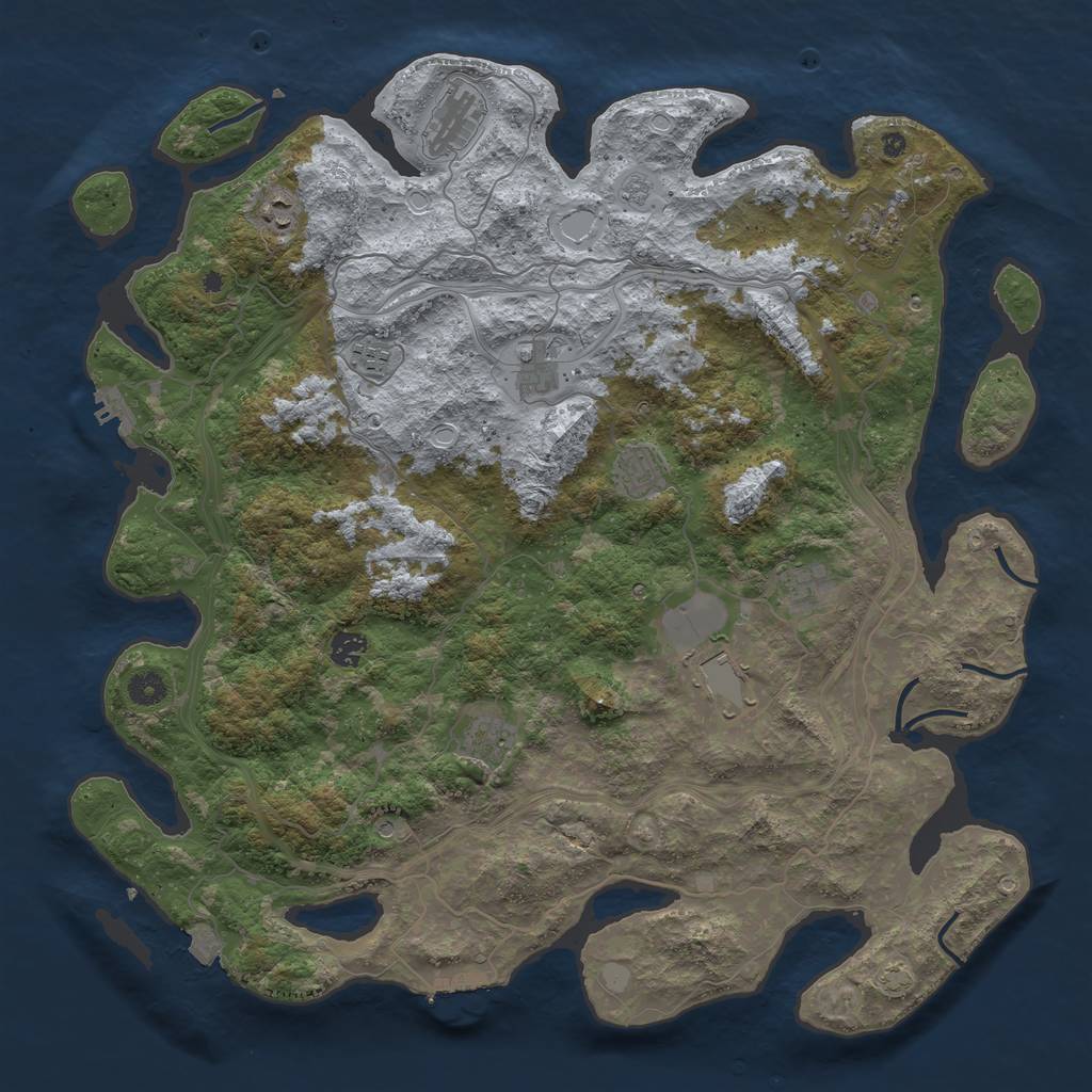 Rust Map: Procedural Map, Size: 4500, Seed: 21561511, 18 Monuments
