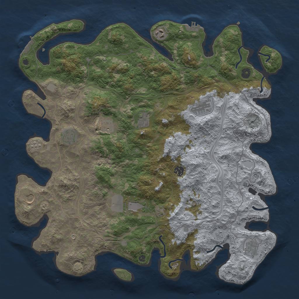 Rust Map: Procedural Map, Size: 4500, Seed: 782992978, 18 Monuments