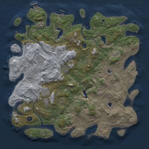 Thumbnail Rust Map: Procedural Map, Size: 4500, Seed: 447926810, 15 Monuments