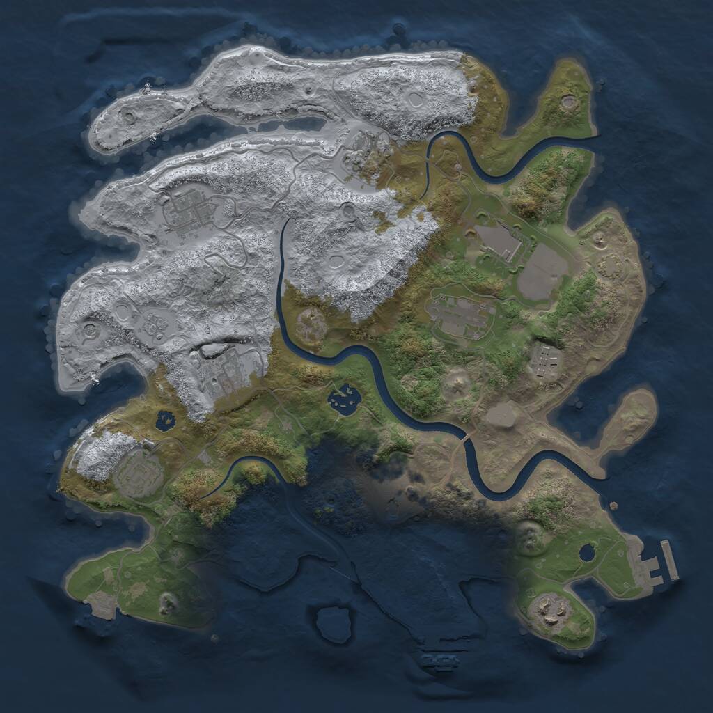 Rust Map: Procedural Map, Size: 3500, Seed: 1649400790, 16 Monuments
